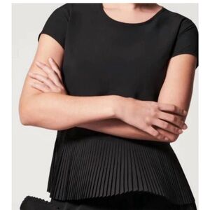 SPANX black pleated top size medium